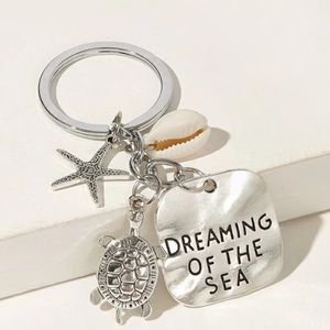 EMERY ROSE shell & textured metal keychain